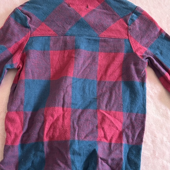 7 For All Mankind Red and Blue Plaid Long-Sleeve Blouse - Picture 5 of 10